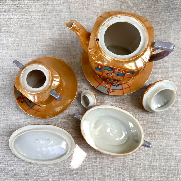 Vintage Made in Japan Lusterware Single Service Tea Set - Picture 3 of 14
